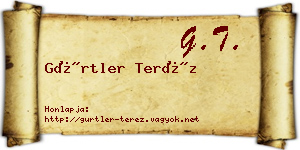 Gürtler Teréz névjegykártya